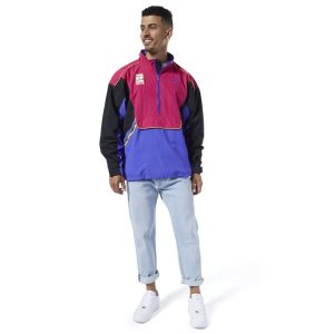 Bluza Męskie Reebok Classic Vector Have a Good Time Anorak Czarne/Różowe/Fioletowe PL 31VNDKG